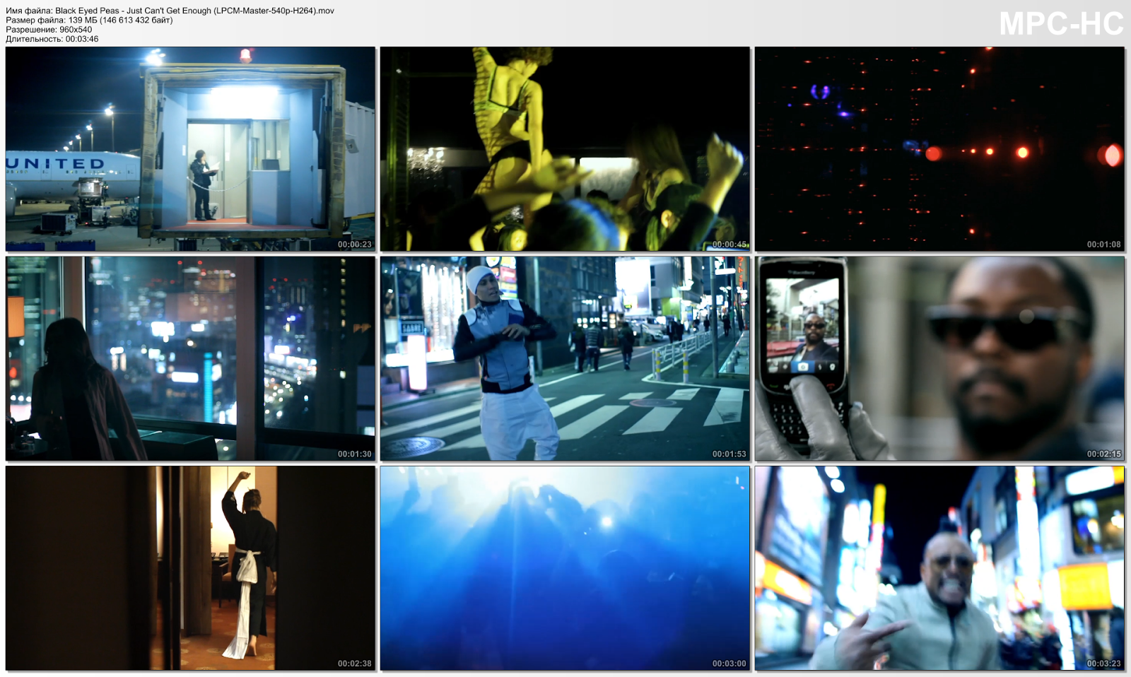 High Definition Music Video Black Eyed Peas Just Can't Get Enough